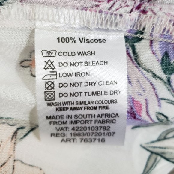 Real Clothing Summer Floral Wrap Dress White Small - Picture 10 of 11